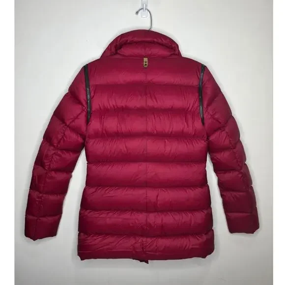 Mackage Queren convertible down puffer coat vest leather trim - red - small - Picture 7 of 16